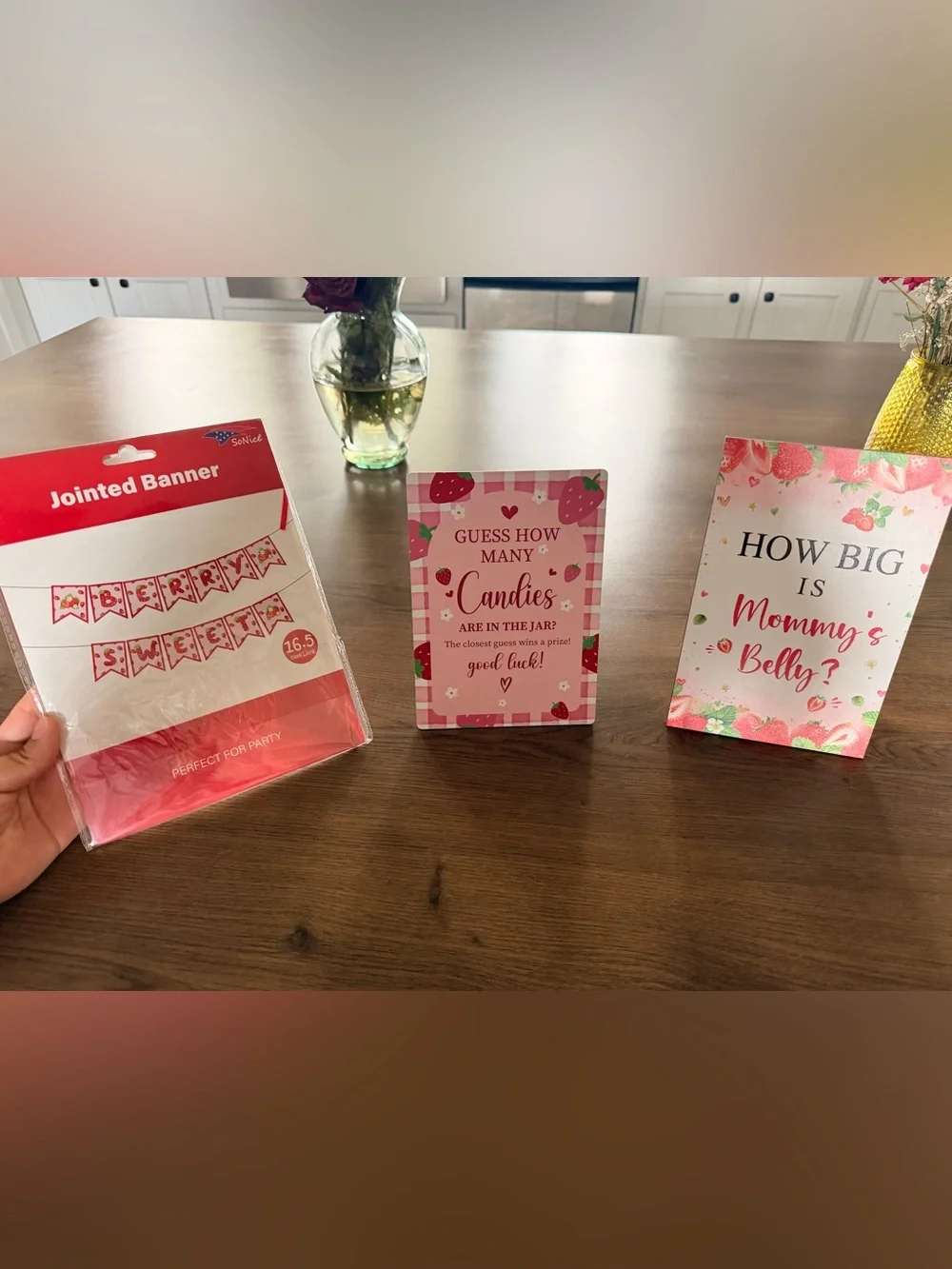 Pink Strawberry Baby Shower Game & Banner Set - Women Bath & Body